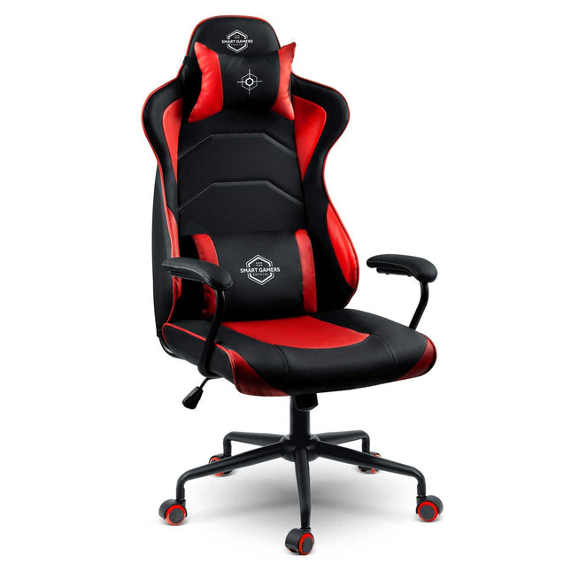 Gamingstol med ergonomisk design og justerbar højde - Rød lænestol til komfortabel gaming og arbejde