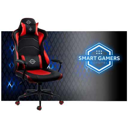 Gamingstol med ergonomisk design og justerbar højde - Rød lænestol til komfortabel gaming og arbejde