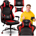 Gamingstol med ergonomisk design og justerbar højde - Rød lænestol til komfortabel gaming og arbejde