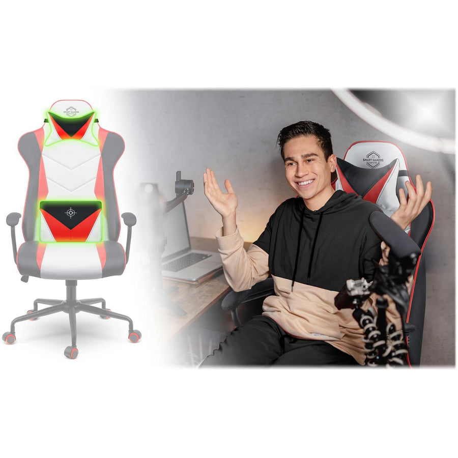 Ergonomisk gamingstol med justerbar højde og moderne design