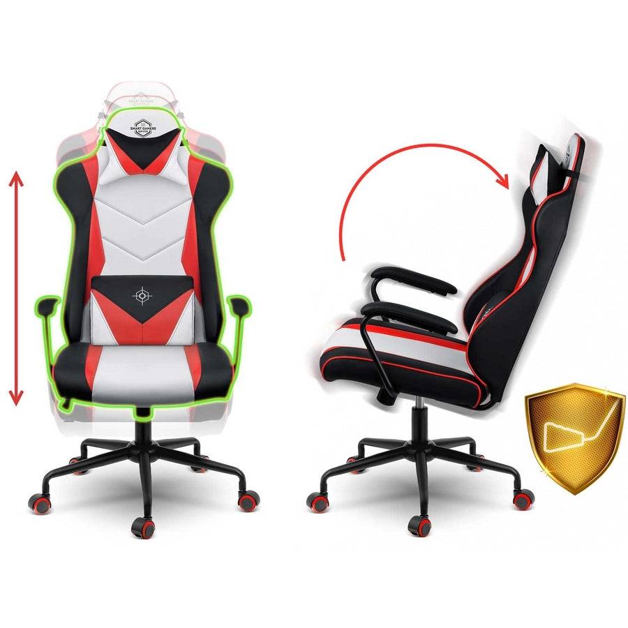 Ergonomisk gamingstol med justerbar højde og moderne design