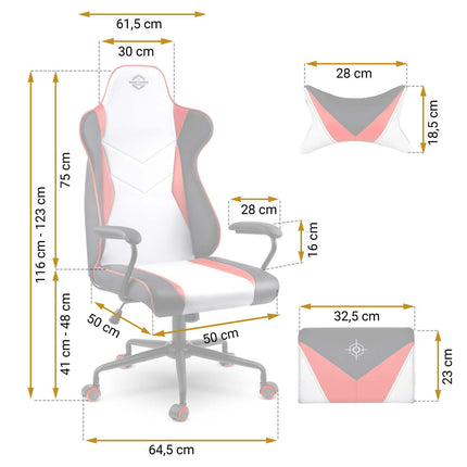 Ergonomisk gamingstol med justerbar højde og moderne design