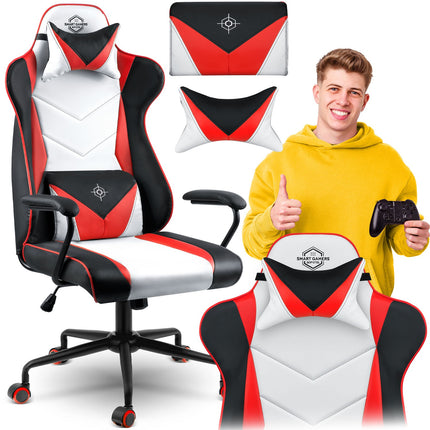 Ergonomisk gamingstol med justerbar højde og moderne design