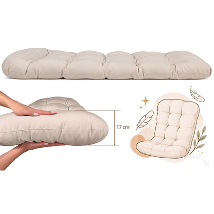 Hængestol med stel til have og terrasse, kurv 108 × 73 cm, 17 cm hynde, op til 140 kg – brun kurv, beige hynde