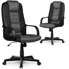 Kontorstol med ergonomisk design og mikronet i sort/grå - komfortabel og justerbar til hjemmekontoret
