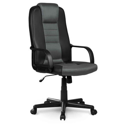 Kontorstol med ergonomisk design og mikronet i sort/grå - komfortabel og justerbar til hjemmekontoret