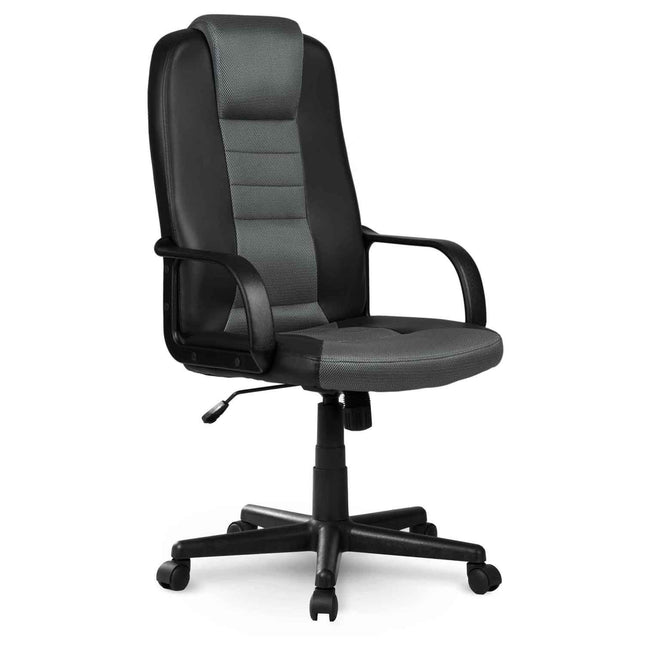 Kontorstol med ergonomisk design og mikronet i sort/grå - komfortabel og justerbar til hjemmekontoret