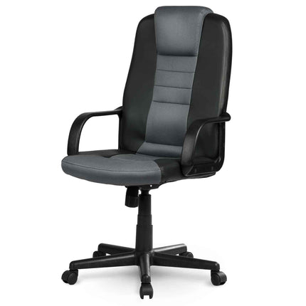 Kontorstol med ergonomisk design og mikronet i sort/grå - komfortabel og justerbar til hjemmekontoret