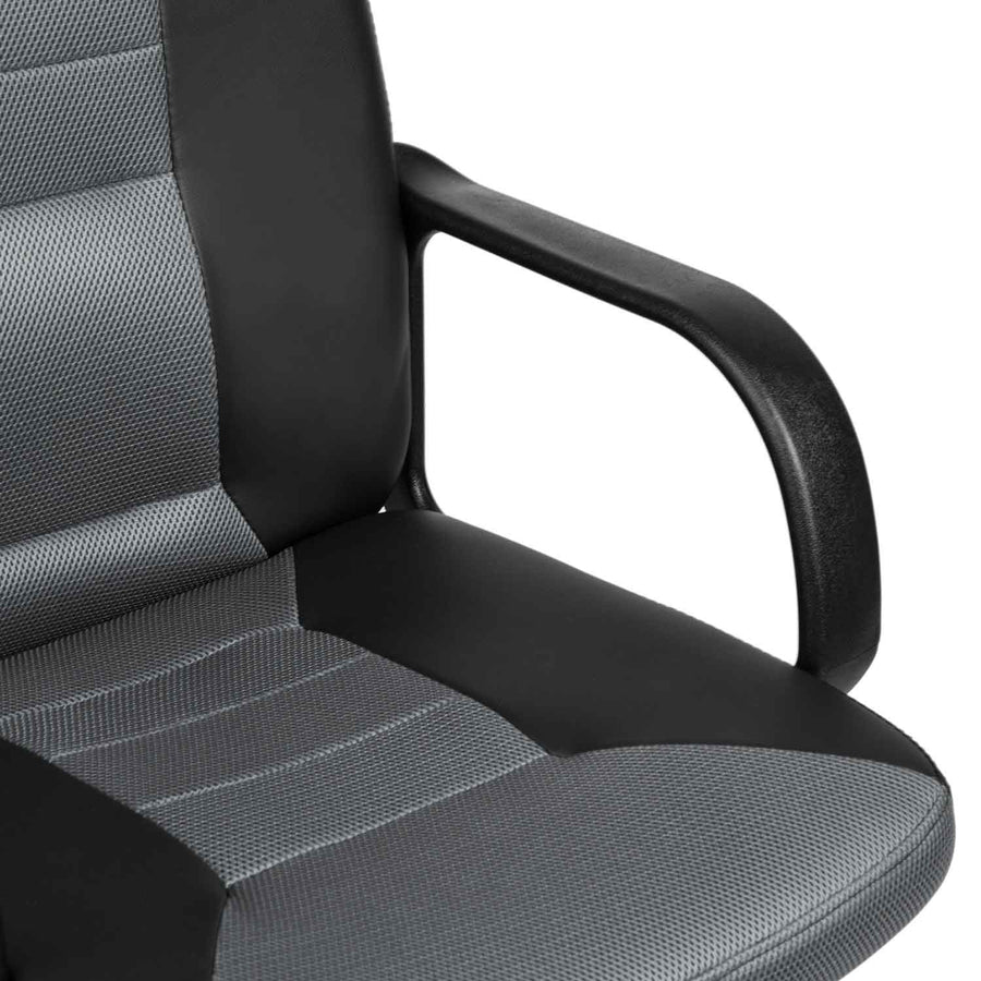 Kontorstol med ergonomisk design og mikronet i sort/grå - komfortabel og justerbar til hjemmekontoret