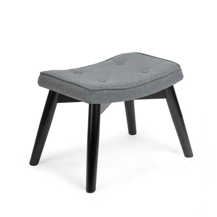 Grå wingback lænestol med fodstøtte - Elegant komfort til stuen