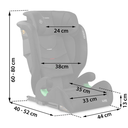 Børneautostol med ISOFIX - Justerbar og sikker fra 4 til 12 år (100-150 cm)