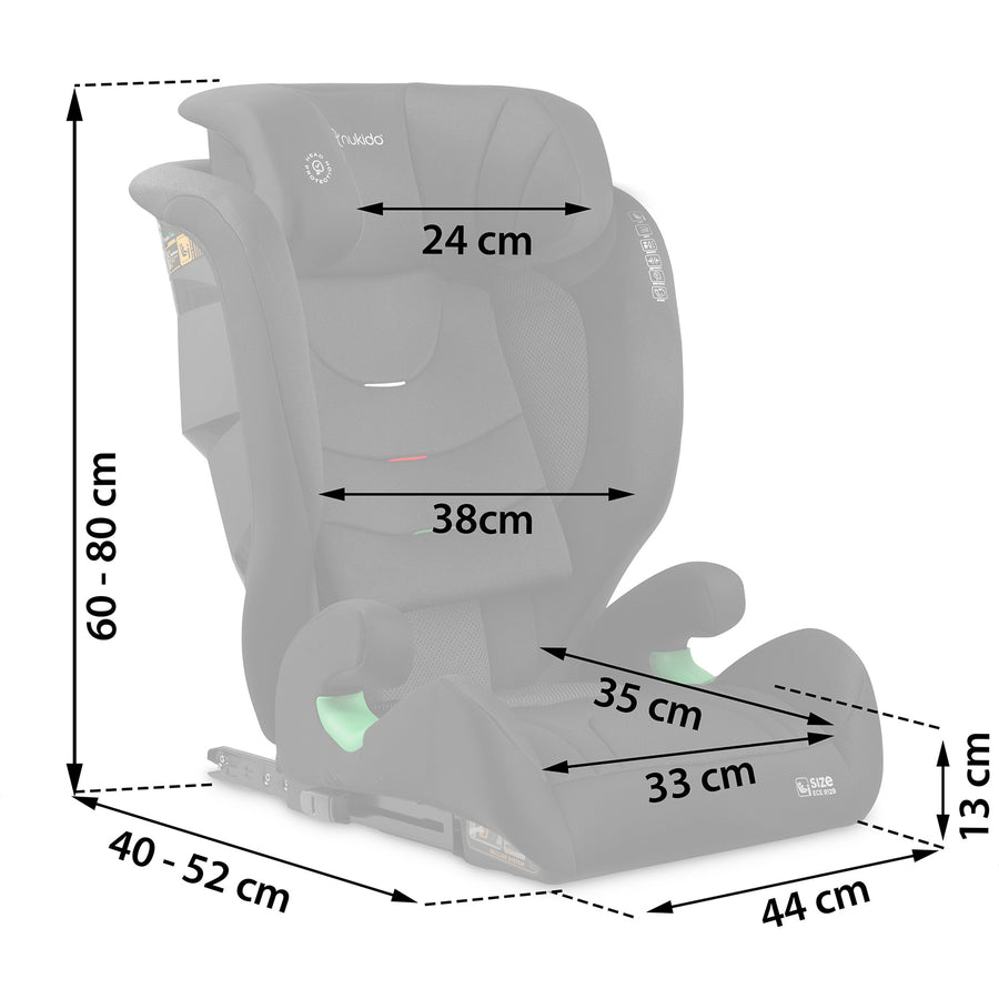 Børneautostol med ISOFIX - Justerbar og sikker fra 4 til 12 år (100-150 cm)