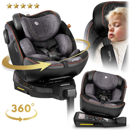 360-graders roterende autostol til børn 0-12 år med ISOFIX og sidekollisionsbeskyttelse