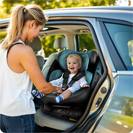 Sikker og komfortabel autostol til børn 0-12 år med 360° rotation og ISOFIX montering