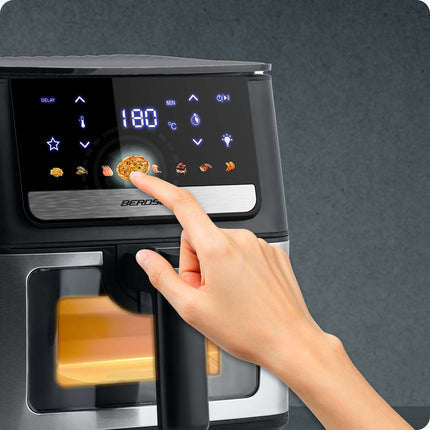 Airfryer 6,5L - Sund frituregryde med 1700W effekt og 8 programmer til sprøde retter uden olie