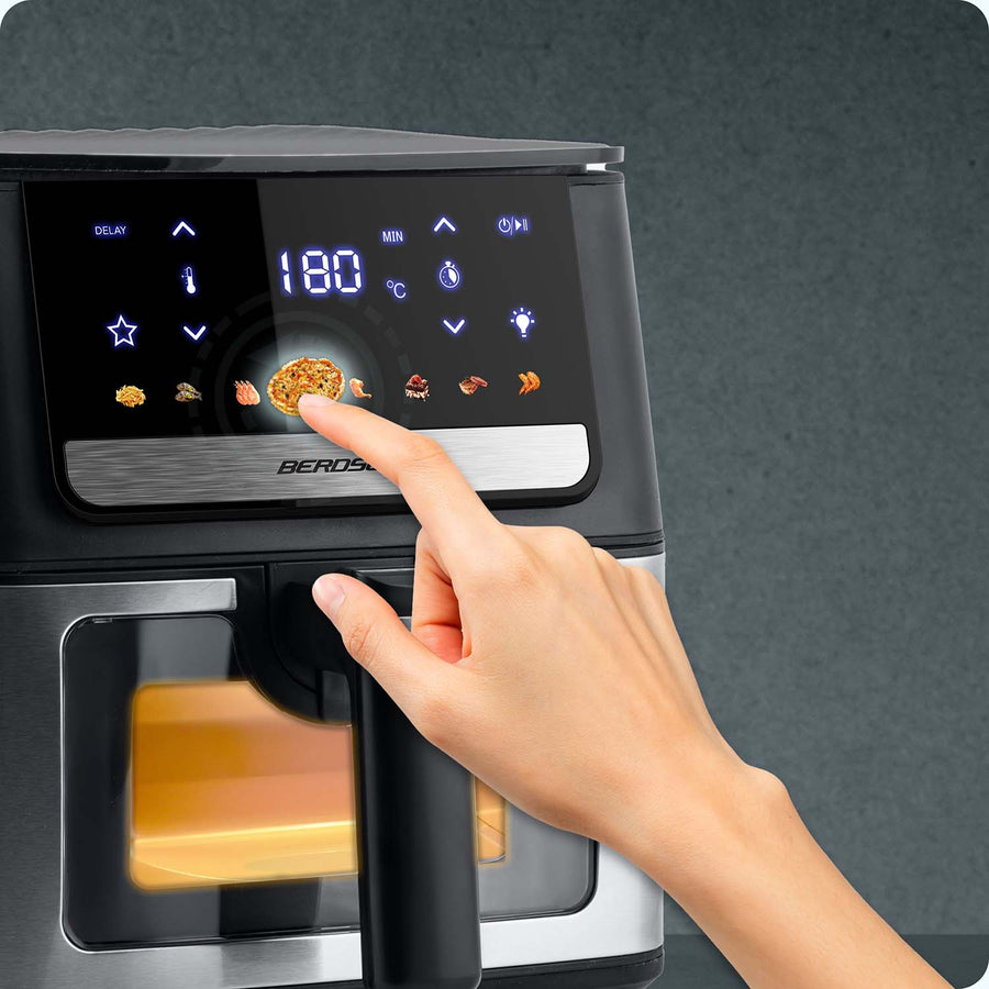 Airfryer 6,5L - Sund frituregryde med 1700W effekt og 8 programmer til sprøde retter uden olie