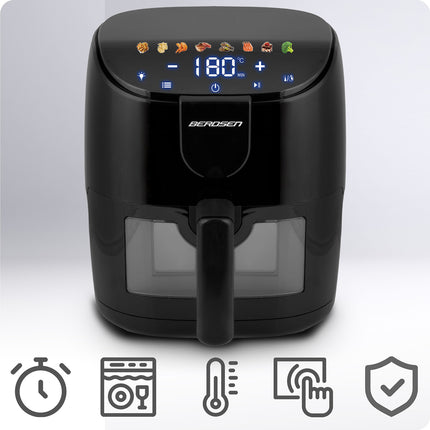 Airfryer 1500 W med 4 liters kapacitet - Sund frituregryde til sprøde retter uden olie