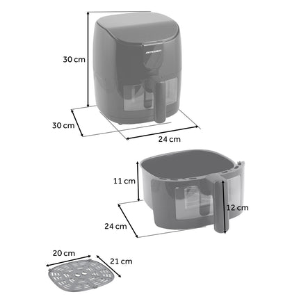 Airfryer 1500 W med 4 liters kapacitet - Sund frituregryde til sprøde retter uden olie