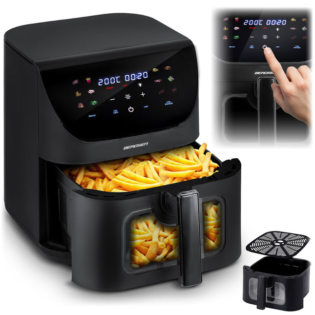 Airfryer med 8 liters kapacitet og 1700 W - Sund friturestegning uden olie