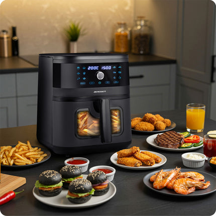 Airfryer med 8 liters kapacitet og 1700 W - Sundere friturestegning uden olie