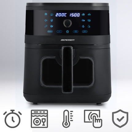 Airfryer med 8 liters kapacitet og 1700 W - Sundere friturestegning uden olie