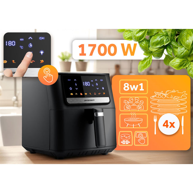Airfryer 6,5L - Sund frituregryde med 1700W effekt og touchskærm