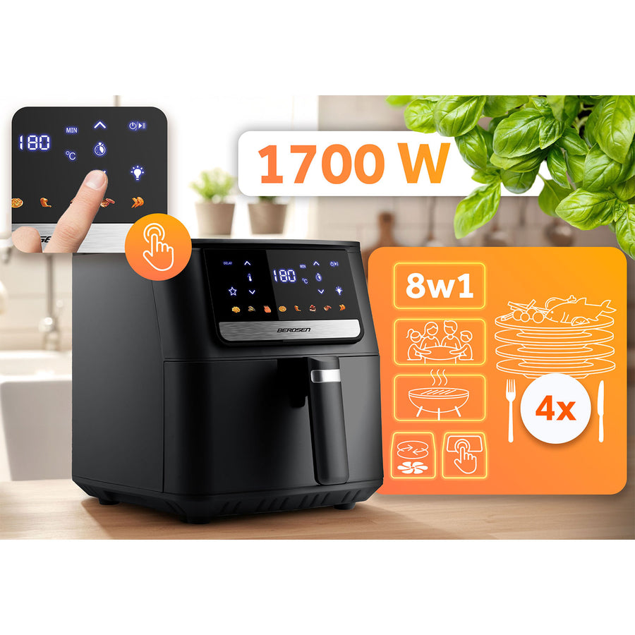 Airfryer 6,5L - Sund frituregryde med 1700W effekt og touchskærm