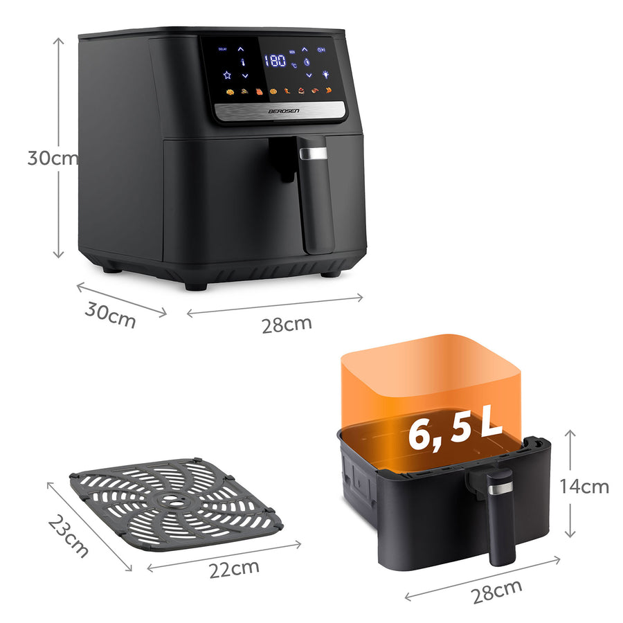 Airfryer 6,5L - Sund frituregryde med 1700W effekt og touchskærm