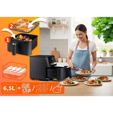Airfryer 6,5L - Sund frituregryde med 1700W effekt og touchskærm