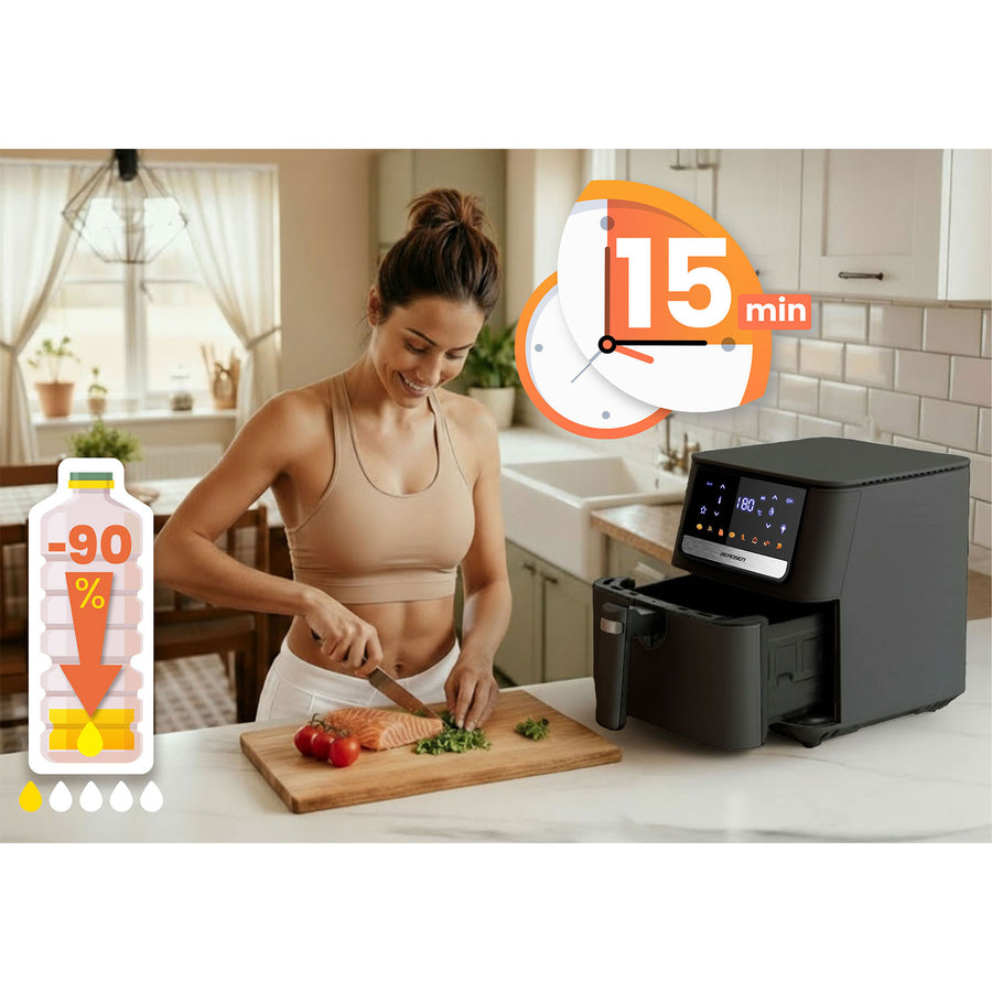 Airfryer 6,5L - Sund frituregryde med 1700W effekt og touchskærm