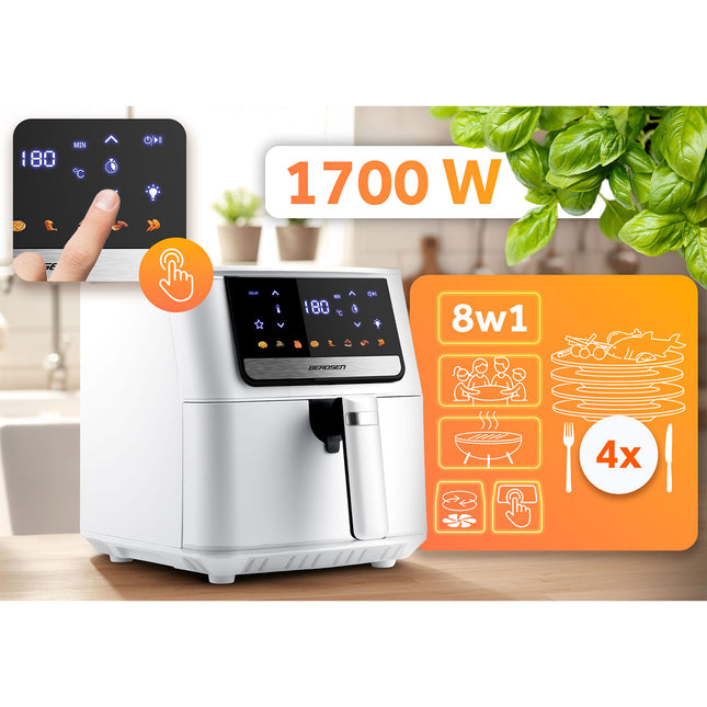 Airfryer 6,5L - Sund frituregryde med 1700W effekt og touchskærm til sprøde retter uden olie