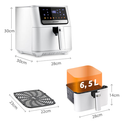 Airfryer 6,5L - Sund frituregryde med 1700W effekt og touchskærm til sprøde retter uden olie