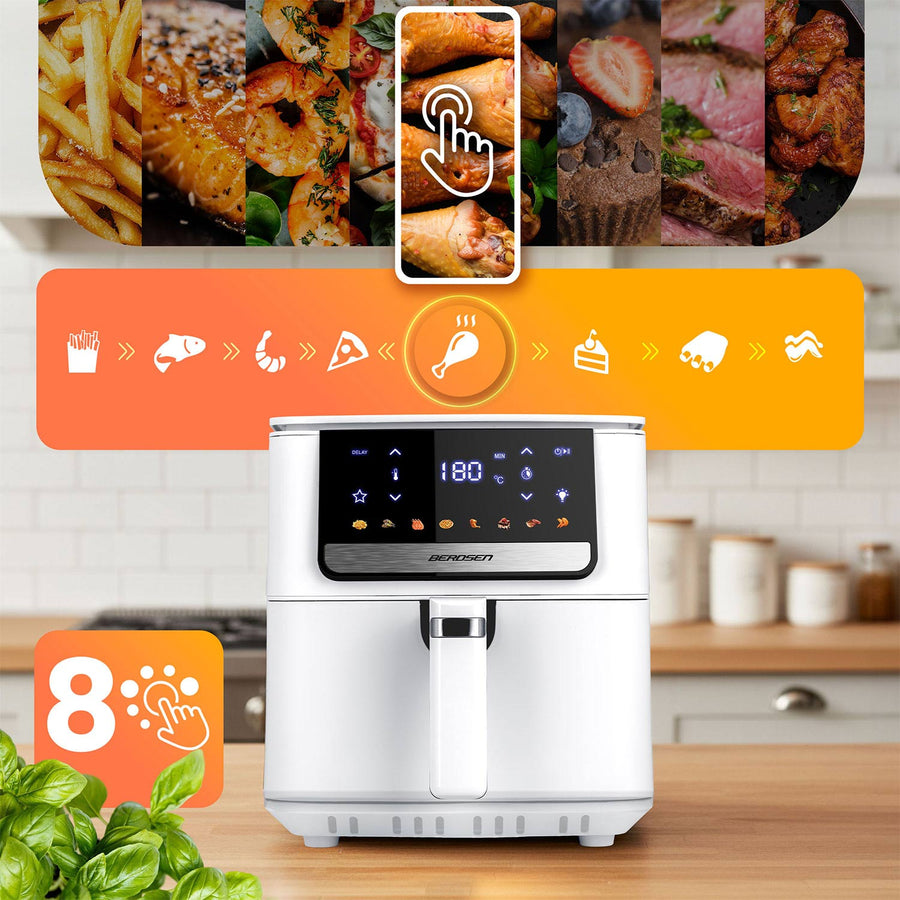 Airfryer 6,5L - Sund frituregryde med 1700W effekt og touchskærm til sprøde retter uden olie