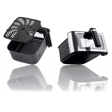 Airfryer 6,5 l, 1700 W med berøringsskærm, 8 programmer og kurv med vindue – sort