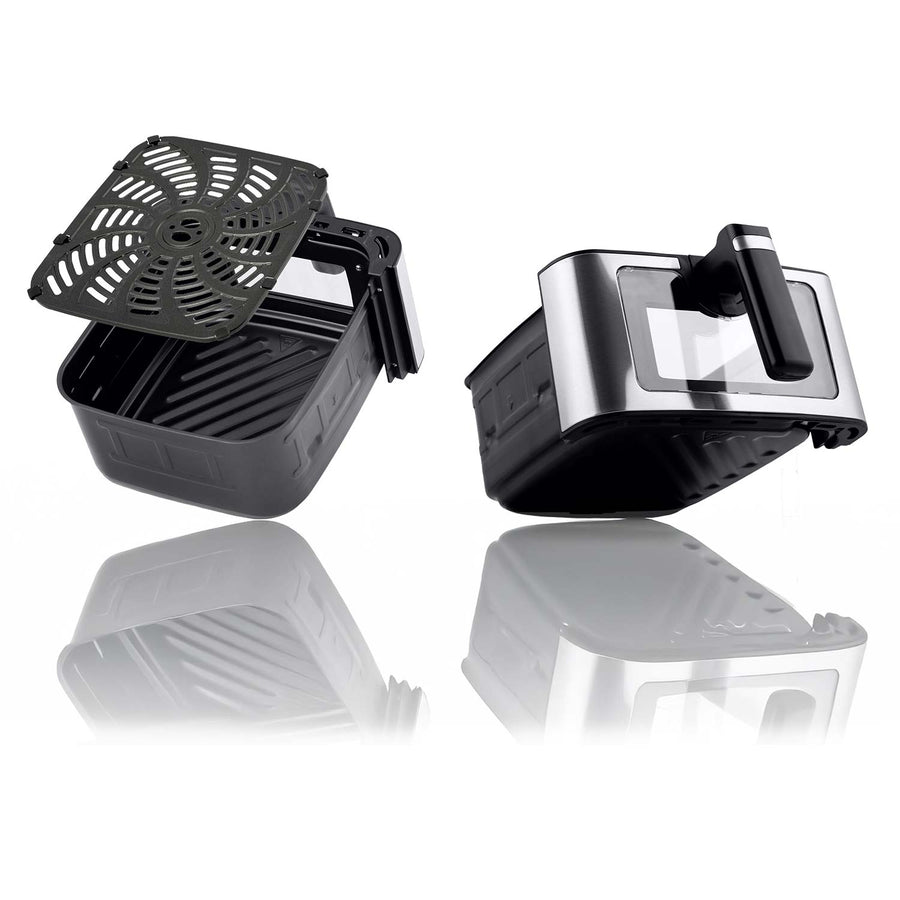 Airfryer 6,5 l, 1700 W med berøringsskærm, 8 programmer og kurv med vindue – sort
