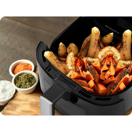 Frituregryde uden olie - sund madlavning med air fryer til pommes frites, kød og grøntsager