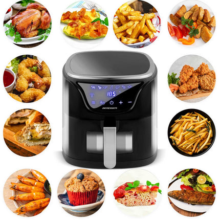 Frituregryde uden olie - sund madlavning med air fryer til pommes frites, kød og grøntsager