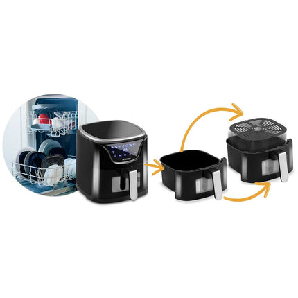 Frituregryde uden olie - sund madlavning med air fryer til pommes frites, kød og grøntsager