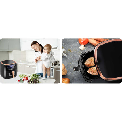 Frituregryde uden olie - sund madlavning med air fryer til pommes frites, kød, fisk og grøntsager