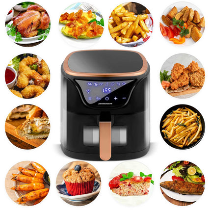 Frituregryde uden olie - sund madlavning med air fryer til pommes frites, kød, fisk og grøntsager