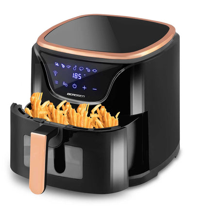 Frituregryde uden olie - sund madlavning med air fryer til pommes frites, kød, fisk og grøntsager
