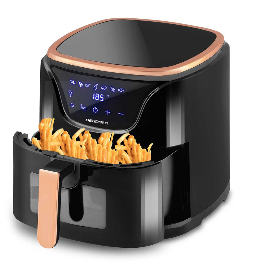 Frituregryde uden olie - sund madlavning med air fryer til pommes frites, kød, fisk og grøntsager