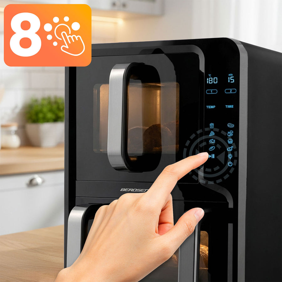 Airfryer med to kamre 12 l (5 l + 7 l), 2800 W, 8 programmer og berøringsskærm