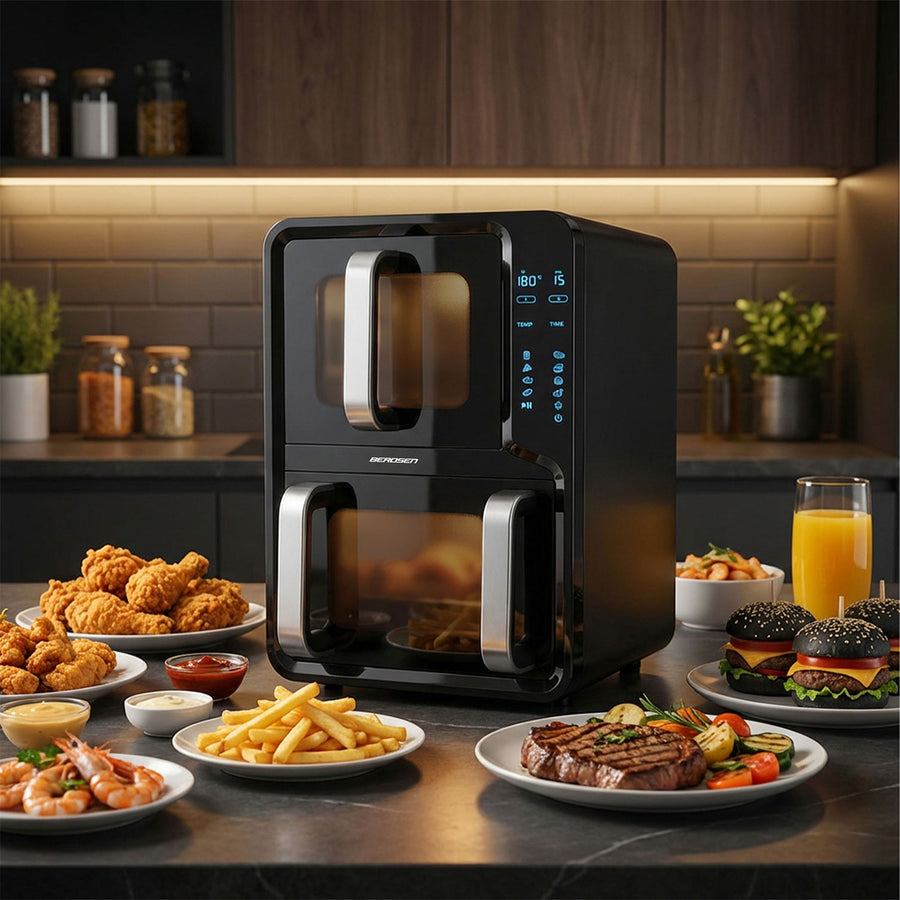 Airfryer med to kamre 12 l (5 l + 7 l), 2800 W, 8 programmer og berøringsskærm