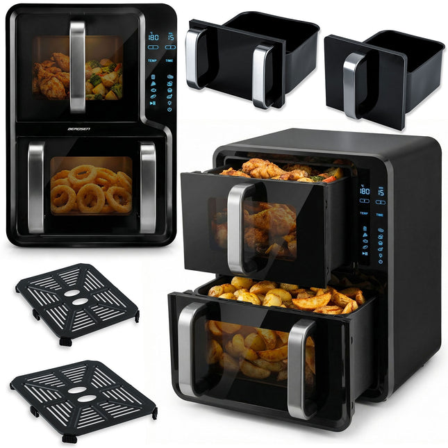 Airfryer med to kamre 12 l (5 l + 7 l), 2800 W, 8 programmer og berøringsskærm