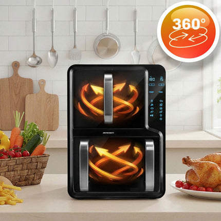 Airfryer med to kamre 12 l (5 l + 7 l), 2800 W, 8 programmer og berøringsskærm