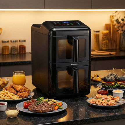 Airfryer med to kamre 11,6 l (2 x 5,8 l), 3000 W, 9 programmer og berøringsskærm