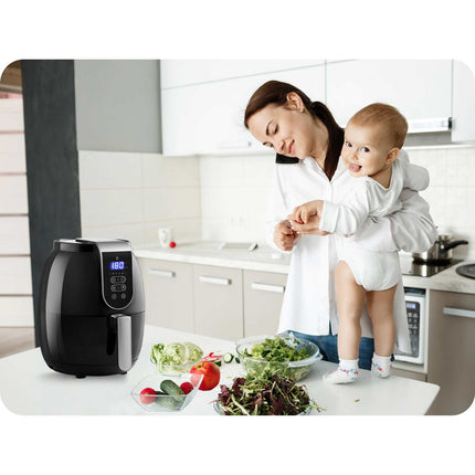 Frituregryde uden olie med digitalt display - sundere madlavning til hele familien