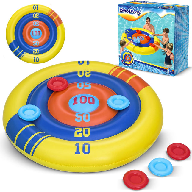 Fantastisk oppustelig poolspil med frisbees til sjov i haven - perfekt til sommerleg for børn