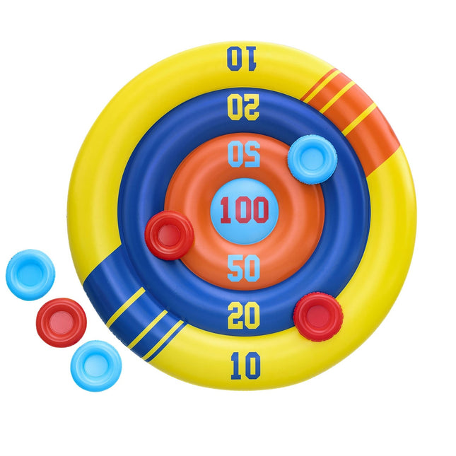 Fantastisk oppustelig poolspil med frisbees til sjov i haven - perfekt til sommerleg for børn